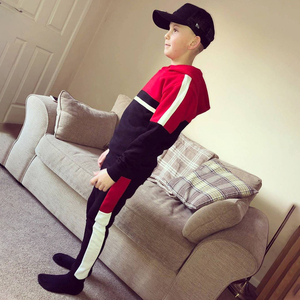 Ensemble de survêtement sportif 2 pièces unisexe pour garçons et enfants, hiver, écologique, respirant, délavé à l'acide, uni, 100% coton, streetwear décontracté - Product Image 3