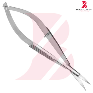 Tijeras de belleza con muelle de acero inoxidable de hojas curvas 2026, OEM ODM, la mejor calidad en color plateado, producto personalizable - Product Image 3