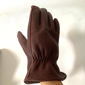 Leather <b>Gloves</b> Wrist Length Unlined <b>Thermal</b> Plain Style for Outdoor Winter Use - Product Image 2