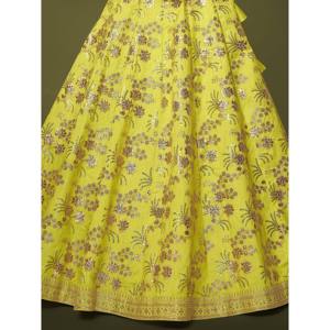 Prodigious Neon Green <b>Sequins</b> Work Lehenga Choli Set with Dupatta - Product Image 1
