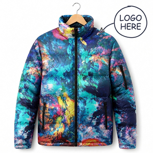 Veste matelassée unisexe personnalisée sublimée, style régalia maçonnique Héritage, légère, camouflage patchwork, avec logo frontal, pour l'hiver - Product Image 1
