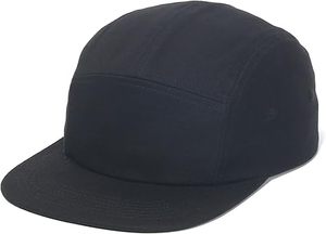 Casquette de baseball unisexe en jean 5 panneaux, bleu marine uni, visière plate, en nylon, style sportif pour adultes, adaptée aux quatre saisons, coupe ajustée - Product Image 5