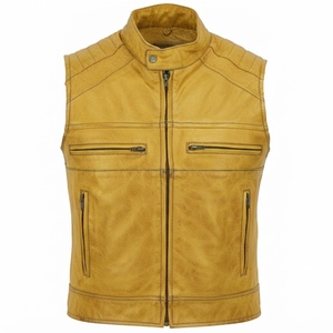 Wholesale Classic Western Leather Vest For Men Summer Casual Outerwear Breathable Design Durable Stitching Mens Elegant Casual - Product Image 1