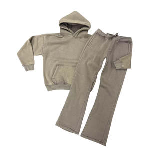 Conjunto Deportivo Vintage de Dos Piezas con Efecto Desgastado por el Sol, Chaqueta y Pantalones con Acabado Lavado, Corte Relajado para Uso Diario - Product Image 4
