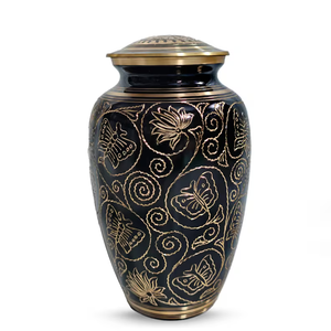 Brass Cremation Urn Decorative Ashes <b>Keepsake</b> Vase <b>Memorial</b> Crematory Urn for Adult Black Gold - Product Image 1