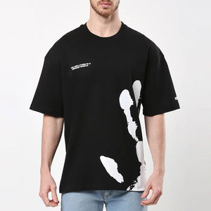 Camiseta de Lona de Poliéster/Algodón al por Mayor con Estampado Puff, de Buena Calidad, para Hombre y Mujer, Cuello Redondo, Secado Rápido, Transpirable, Personalizable - Product Image 3