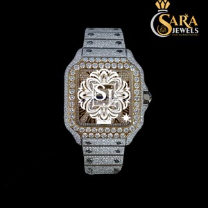 นาฬิกาข้อมือ Sara Jewels ประดับเพชรโมอิสซาไนต์ หน้าปัดสีเขียว แสดงผลแบบอนาล็อก ตัวเรือนสแตนเลสสตีลแบบอัตโนมัติ ปรับแต่งได้ กันน้ำได้ 20 บาร์ - Product Image 1