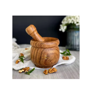 Mortero y Pilón de Madera de Coco Ecológicos, Hechos a Mano, para Moler Hierbas Naturales, para Compradores Mayoristas - Product Image 2