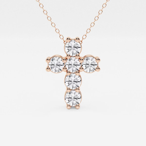 Pendentif croix en diamant rond cultivé en laboratoire 2 CTW, collier élégant de la foi, bijoux fins étincelants, cadeau pour femme - Product Image 6