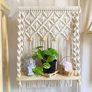 Tapiz de Pared de Macramé Bohemio Indio de Algodón Tejido a Mano, Ideal para Dormitorio, Pasillo, Habitaciones Infantiles y Juveniles, para Toda Ocasión - Product Image 1