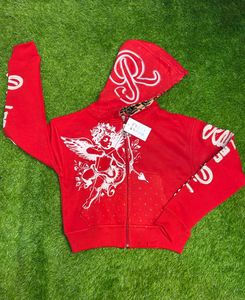 Sudadera con Capucha de Diseño Moderno para Hombre, Estilo Urbano, con Serigrafía, Bordado Desgastado Personalizado, Detalles de Pedrería - Product Image 1