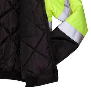 OEM Canvas <b>Reflective</b> Hi-Vis Quilted Hooded Winter Safety <b>Jacket</b> Waterproof Windproof Breathable Eco-Friendly <b>Man</b> - Product Image 5