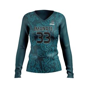Camiseta de Béisbol Personalizada para Mujer, Transpirable, Talla Grande, Impresión Digital, 100% Poliéster, Nombre del Equipo Personalizado, Servicio OEM - Product Image 5