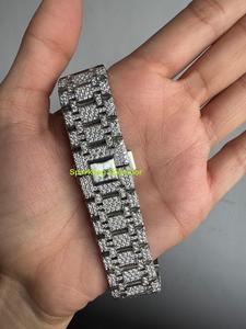 Montre pour homme de luxe entièrement sertie de diamants en moissanite, boîtier rond de 41 mm, montre mécanique automatique, passe le testeur de diamants - Product Image 5