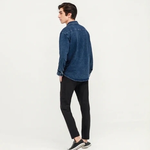 Camisas de Mezclilla para Hombre, Invierno, Personalizables, Estilo Urbano, 360g, 100% Algodón, Transpirables, de Secado Rápido, Alta Calidad, Color Personalizable - Product Image 4