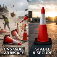 Cône de signalisation routière en HDPE de 75 cm, cône de sécurité en plastique rigide de 30 pouces, cône d'avertissement en PE de 750 mm, construction routière, haute qualité, 28 pouces
