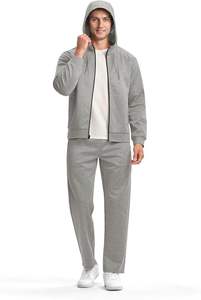 ชุดวอร์มผู้ชาย 2 ชิ้น เสื้อฮู้ดมีซิป ชุดออกกำลังกายแขนยาวลำลอง - Product Image 3