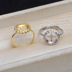 Ensemble de pendentif et de boucles d'oreilles en argent S925 avec perle de 10 mm, base plate en marbre, composants et trouvailles de bijoux DIY, modèle 5009 - Product Image 3