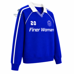 Sweat-shirt de rugby universitaire pour femmes Zeta Phi Beta, col polo, manches longues, broderie, pull décontracté, pull universitaire - Product Image 2