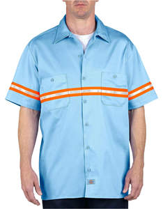 เสื้อยืดสะท้อนแสงแบบ Hi-Vis สำหรับผู้ชาย เสื้อความปลอดภัยสำหรับสนามบิน การจราจร ถนน ความปลอดภัย แขนสั้น เสื้อทำงานสำหรับเจ้าหน้าที่ - Product Image 6