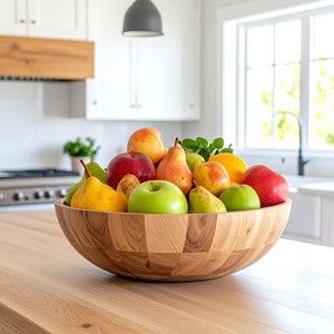 <b>High</b> Demand Wooden Serving Bowl Acacia Salad Fruit Bowl for <b>Kitchen</b> Dining <b>Table</b> Eco Friendly Food Safe Factory Bulk Supply Home - Product Image 5