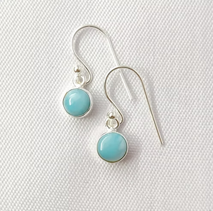 Boucles d'oreilles tendance en argent sterling et larimar, légères et minimalistes, 1,7 gramme, pour toutes les occasions - Product Image 3