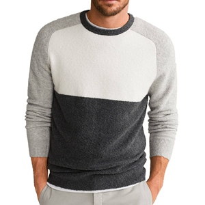 Pull en tricot uni pour homme, manches longues, vêtements d'hiver, polyester/nylon, anti-rides et respirant - Product Image 1