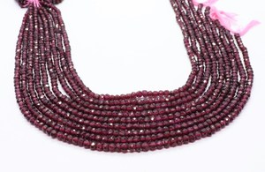 Cuentas facetadas de granate rodolita de 4 mm para la fabricación de joyería, venta al por mayor, cuentas de granate a granel, exportador indio, precio de fábrica, suministro. - Product Image 2