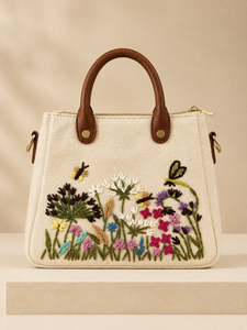 Sac à bandoulière Hobo en toile brodée de sequins avec poignée en cuir véritable, fermeture éclair, pour femme, usage quotidien - Product Image 2