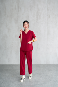 Ensemble d'uniformes médicaux en coton personnalisés unisexes avec tissu extensible, poche brodée sur la poitrine, tailles 3XL/XS pour infirmières et personnel de salon - Product Image 6