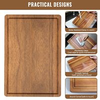 Grande planche à découper rectangulaire en bambou et résine époxy, 1,5 cm d'épaisseur, compatible lave-vaisselle, non toxique, écologique, pour charcuterie