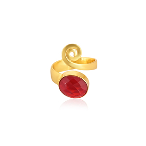 Handmade Nano <b>Garnet</b> Hydro <b>Ring</b> Handmade Gemstone Designer Jewelry for Women - Product Image 1