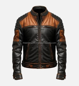 Top Trending Transpirable y Cómodo Precio al por mayor Moda de invierno Oem Diseños Chaqueta de cuero genuino para hombres - Product Image 1