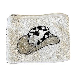 Southwestern Cow Girl Boho Western <b>Seed</b> Beaded Coin Lipstick Cash Purse Pouch Vintage Fashion Style for Ladies coin pouch - Product Image 3
