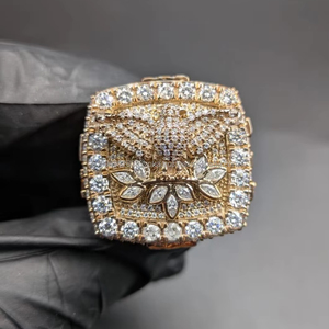 Luxury Eagle Statement <b>Iced</b> Out Hip Hop Style Men's Chunky <b>Ring</b> Rhodium Plated 925 Sterling Silver Marquise Cut Engagement <b>Ring</b> - Product Image 1