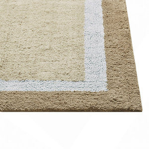 Tapis de bain personnalisé en coton biologique, style classique moderne, à poils touffus, antidérapant, rayé, absorbant, lavable, séchage rapide - Product Image 5