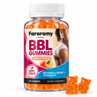 Gummies BBL en gros sous marque privée Aguaje Maca Fenugrec - Gummies bien-être végétaliennes sans sucre pour femmes, 60 unités