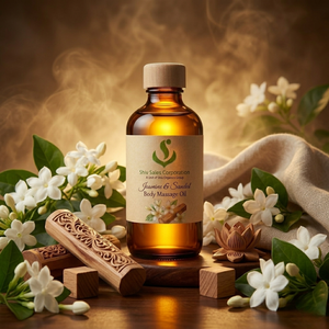 Elegant Jasmine Sandalwood Massage Oil for Body Relaxation, Aromatherapy Use and Premium Cosmetic Manufacturing Needs - Product Image 3