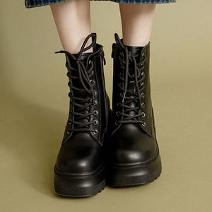 Botines de Plataforma con Cremallera de Cuero Genuino para Mujer Ann'S, Tacón Grueso de 9 cm, Forro Acolchado en el Talón, Antideslizantes, Invierno, Venta al Por Mayor - Product Image 6