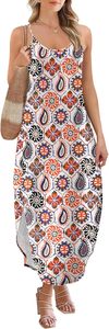 Robe longue décontractée pour femme, robe d'été à bretelles spaghetti, tenue de plage hawaïenne - Product Image 2