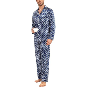 2 Piece <b>Men</b> Night Suit Short Sleeve Scoop Neck Shorts <b>Set</b> Elastic Waist Soft Breathable Lightweight Summer <b>Pajamas</b> - Product Image 3
