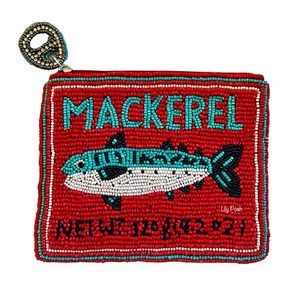 Porte-monnaie perlé rouge et blanc avec inscription cœur, pochette zippée en perles de rocaille, portefeuille pompon - Product Image 5