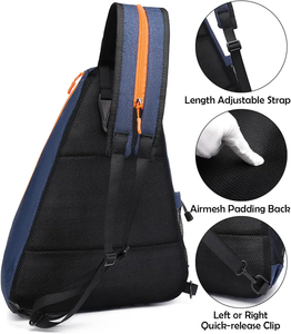 Sac à dos portable en nylon personnalisé – Sac de raquettes imperméable pour pickleball, tennis et badminton avec logo personnalisé - Product Image 3