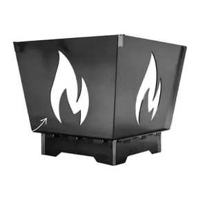 Brasero Cuadrado con Diseño de Llama Cortada con Láser, Plegable, de Metal, para Exteriores, para Leña, Resistente, Chimenea para Jardín - Product Image 1