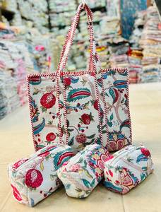 Vintage Lady Fashion Durable Portable Waterproof Eco-Friendly Quilted Geometric Cotton Crossbody Shoulder Bag Zipper Closure - Product Image 1