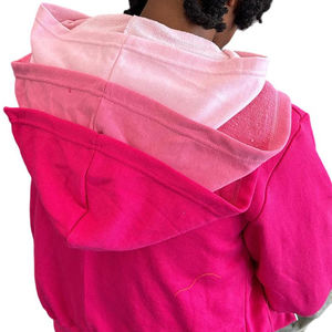 Custom <b>Men's</b> French Terry Cotton <b>Hoodie</b> <b>Pink</b> Street Cropped Triple Zip-up with Plain Zipper Winter Style <b>Hoodie</b> - Product Image 5