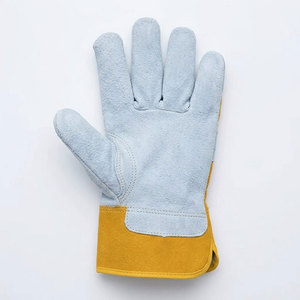 Nouvelles gants de sécurité en cuir de vachette pleine fleur, antistatiques, résistants à la chaleur, avec manchette caoutchoutée, usage général, durables - Product Image 2
