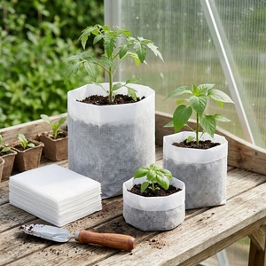 Hot Sale New Eco-Friendly Aeration Non-Woven Plant Fiber Biodegradable 1000mL Capacity Plant Grow Bags Seedling <b>Pots</b> - Product Image 6