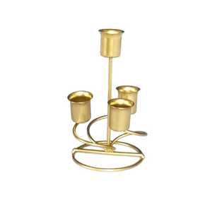 Portavelas de latón artesanal de moda con diseño de pilar para bodas y eventos festivos, soporte de vela con acabado pulido para decoración del hogar y mesa. - Product Image 1