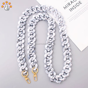 กระเป๋าเรซินหัวเข็มขัดทรงรีโปร่งใสสีลูกกวาดชิ้นส่วนที่จับและโซ่พลาสติกหนาๆสำหรับกระเป๋าสายรัดโทรศัพท์มือถือของผู้หญิง - Product Image 5